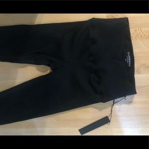 Carbon38 black ribbed legging small